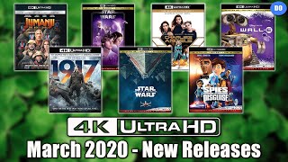 March 2020 4K Ultra HD Blu-ray New Releases
