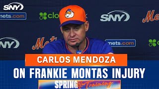 Carlos Mendoza on Pete Alonso arriving to Mets spring training, Frankie Montas' injury | SNY