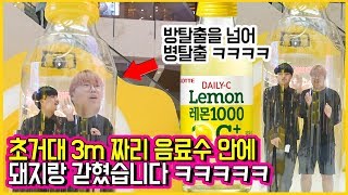 3M짜리 초거대 음료수가 있다고 해서 직접 찾아가 봤습니다 ㅋㅋㅋ [ 초거대 음료수 안에 들어가보기. 방탈출을 넘어서 병탈출? 레몬1000c ] 공대생 변승주