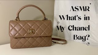 What's In My *CHANEL* Bag | Luxury ASMR | Tapping, Tracing, Leather Sounds