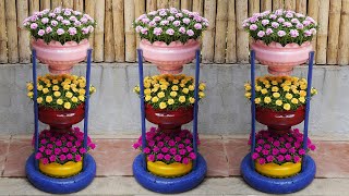 Create A Beautiful Portulaca (Mossrose) FLOWER TOWER Using A Plastic Bottle