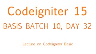 Codeigniter Bangla tutorial Part 15