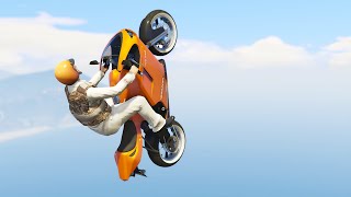 ALMOST IMPOSSIBLE FLYING BIKE RACE! (GTA 5 Funny Moments)