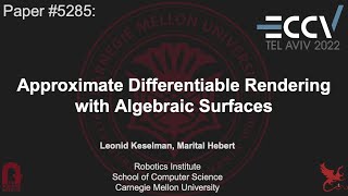 Approximate Differentiable Rendering with Algebraic Surfaces