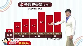 新潟の天気＜お空にタッチ＞１／２０ 大雪に注意・警戒を　午後からは吹雪・雷にも注意！ (22/01/19 19:16)