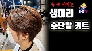 쭉쭉 삐치는 일자 생머리 숏단발로 정밀하게 커트 하는 방법 How to precisely cut straight straight hair