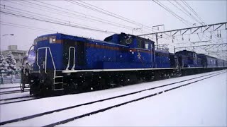 ＪＲ北海道 DD51重連 寝台特急 北斗星 「雪の苗穂ストレート」