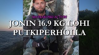 Matkakoski Spinfluga - Jonin 16.9 kg Lohi bugiperholla (4K - Tornionjoki - Lohenkalastus )