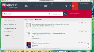 Accessing Course Reverses on Rutgers Libraries