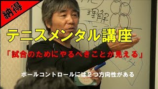 テニスメンタル講座「試合のためにやるべきことが見えてくる」中屋晋