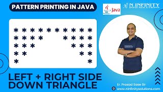 Pattern Printing in JAVA | Session 11 | Left + Right Side Down Triangle Pattern Printing