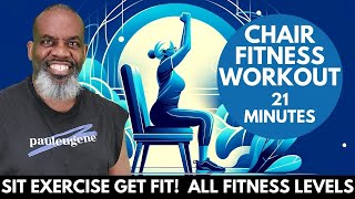 21-Min Seated Chair Fitness Aerobics Cardio Workout | Limited Mobility Seated Exercise