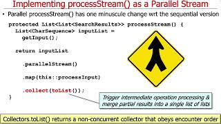 Implementing the Java SearchWithParallelStreams Hook Methods