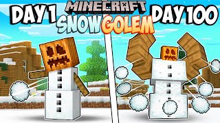 I Survived 100 Days as a Snow Golem in Minecraft