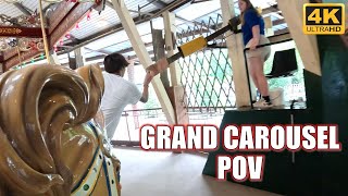 Grand Carousel POV (4K 60FPS, 2024), Knoebels Brass Ring Carousel | Non-Copyright