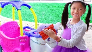 Wendy Pretend Play Car Wash for Unicorn Princess Carriage Car Toy