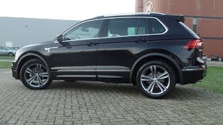 Volkswagen NEW Tiguan 2018 R-Line Deep Black Pearl 19 inch Sebring Walk around \u0026 inside