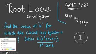 1. GATE PYQs - Root locus | Find the range of k for the stability if locus intersects at k=1.5