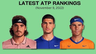 ATP LATEST TOP 10 RANKINGS | November 9, 2022 | ATP TOUR 2022 | ATP RANKINGS 2022