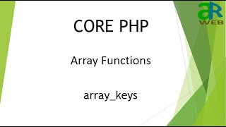 #33 - array_keys in PHP || PHP Array Functions