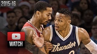 Derrick Rose vs Russell Westbrook PG Duel Highlights (2015.12.25) Thunder vs Bulls - SICK!