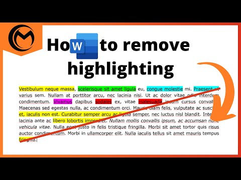 How to Remove Highlighting from Text in a Microsoft Word