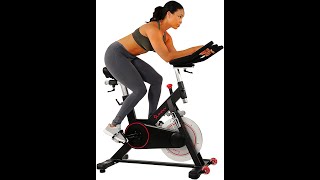 Sunny Health & Fitness Magnetic Belt Drive Indoor Cycling Bike with 44 lb Flywheel and Large Device