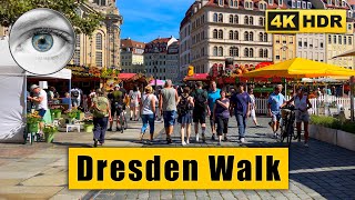 Dresden Center Streets Walking Tour 🇩🇪 Germany 4K HDR ASMR