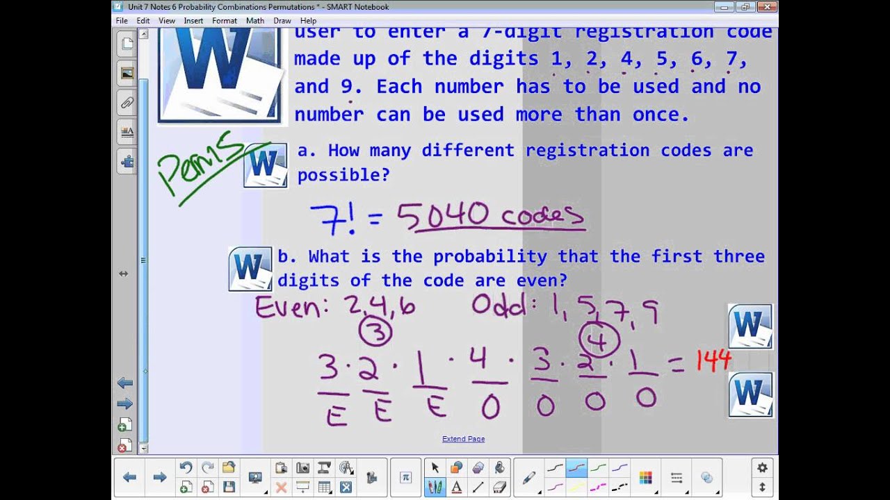 Unit 7 Notes 6: Probability With Combinations And Permutations - YouTube