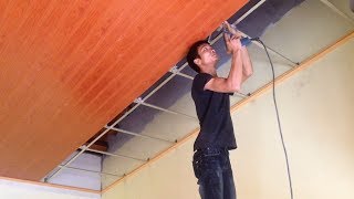 How to Install Plastic Panels On The Ceiling - Easy Installation Pvc Ceiling Panel