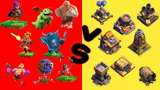 Clash Of Clans Builder Hall All troops vs All Defenses Attack Strategy😱