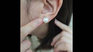 무니켈 OR도금 핵진주 귀안뚫는 클립형 집게 귀찌 10mm 사이즈 클립 귀걸이 / 10mm Pearl Clip Style Wedding Simple Craw Earring