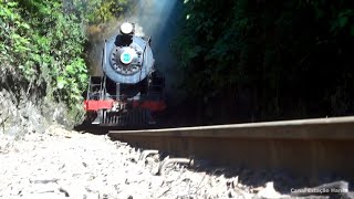 MARIA FUMAÇA NA SAÍDA DO TÚNEL 1 | PASSEIO TURÍSTICO DA ABPF/SC | TREM DA SERRA DO MAR - RIO NATAL