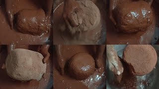 Soft Dusty🌪️Pure Red❤️Dirt Big Shapes Crumbling in💦 \u0026 Paste Mixing/Playing ASMR #1257