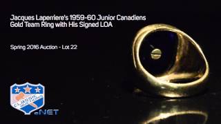 Jacques Laperriere's 1959-60 Junior Canadiens Gold Team Ring with His Signed LOA