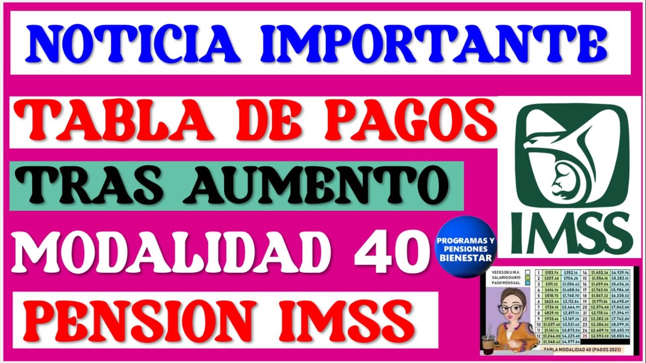 🔴📌URGENTE🔔Infórmate De La Tabla De Pagos Tras Aumento En Modalidad 40 ...