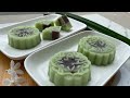 Pandan And Red Bean Agar-agar Mooncake Without Rock Sugar( Less Sweet)