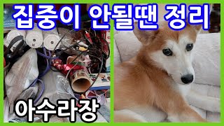 LA아줌마의 어수선한 책장정리, 집중이 안될땐 정리~