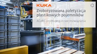 プラスチック容器のロボット化されたパレタイズ。 ACaRSは既製のソリューションを促進します