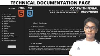 Build A Technical Documentation Page Using HTML CSS For Intermediate | CodeWithInshal