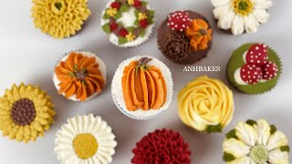 Fall/Autumn Cupcake Decorating Ideas: how to decorate cupcakes with buttercream for Fall celebration