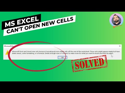 How to fix Microsoft Excel error can't insert new cells