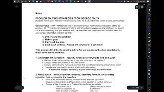 Intro to Problem Solving Polya Steps