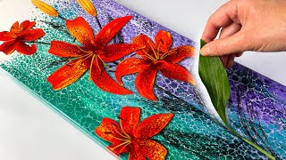 Take Your Pouring to the NEXT LEVEL - YOU Can Paint These Tiger Lilies | AB Creative Tutorial