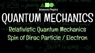 Quantum Mechanics - Relativistic Quantum Mechanics : Spin of Dirac Particle / Electron