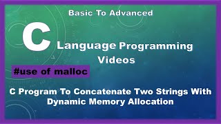 String Append (i.e. Concatenation) With Dynamic Memory Allocation in C | #cprogramming #clanguage