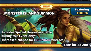 Empires \u0026 Puzzles - New Monster Island Heroes Thura and Dubhán PLUS Costume Phorcys