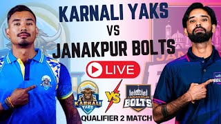 🔴Match Live: KarnaliYaks vs Janakpur Boltes Qualifier 2 Match |  JB vs KY Live Score \u0026 Commentary