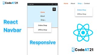 React Navbar Dropdown Menu Responsive | How to create React Navbar Menu