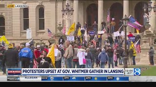 Protesters in opposition of stay-home order gather at Michigan capitol